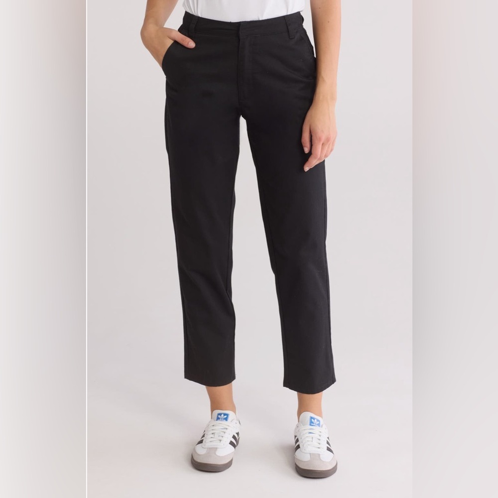 Volcom So Chickie High Rise Chino Pants Black Womens Work Casual‎ Size 28 NEW
